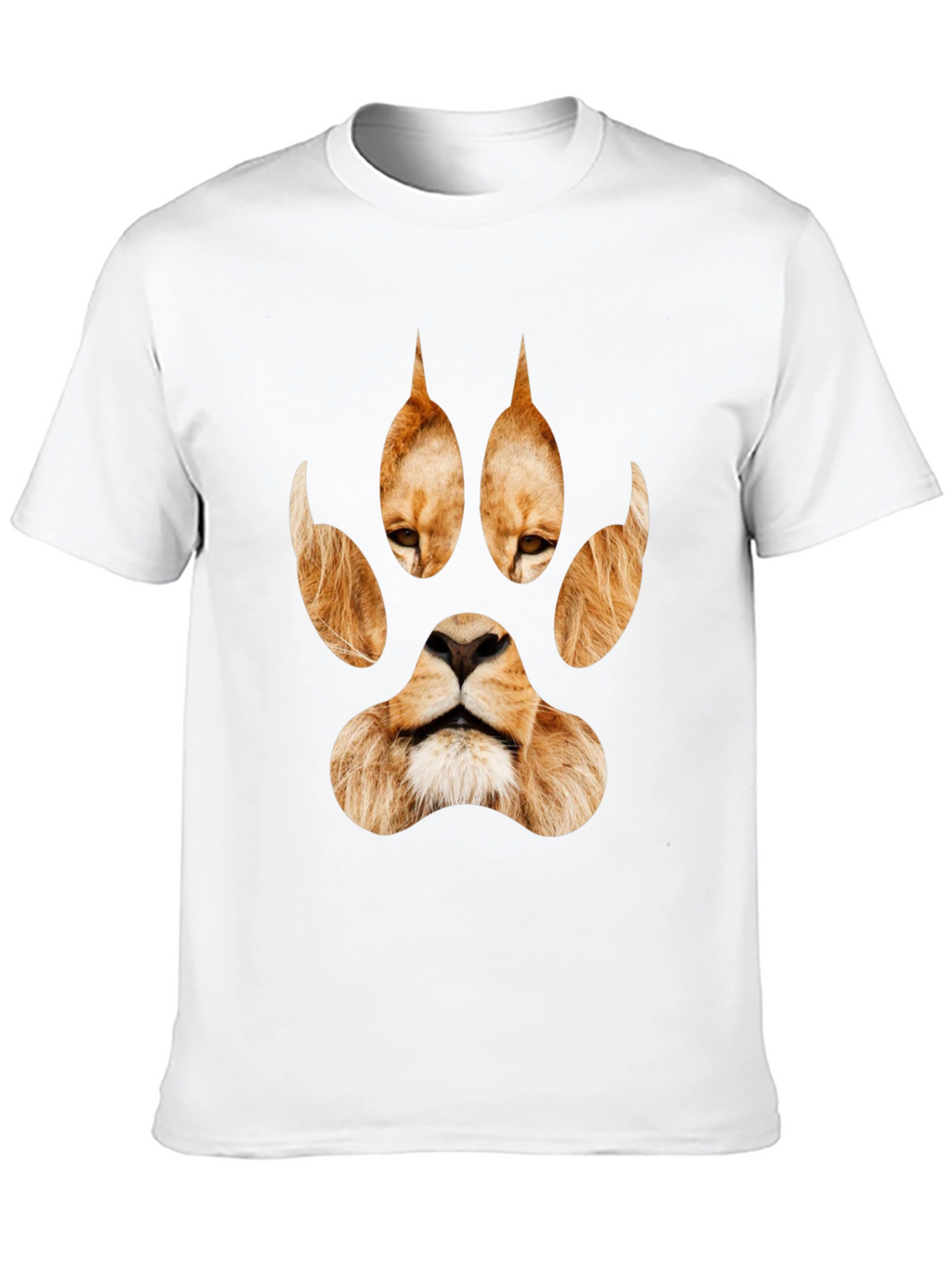 Lion Paw Print Graphic Tee - Black