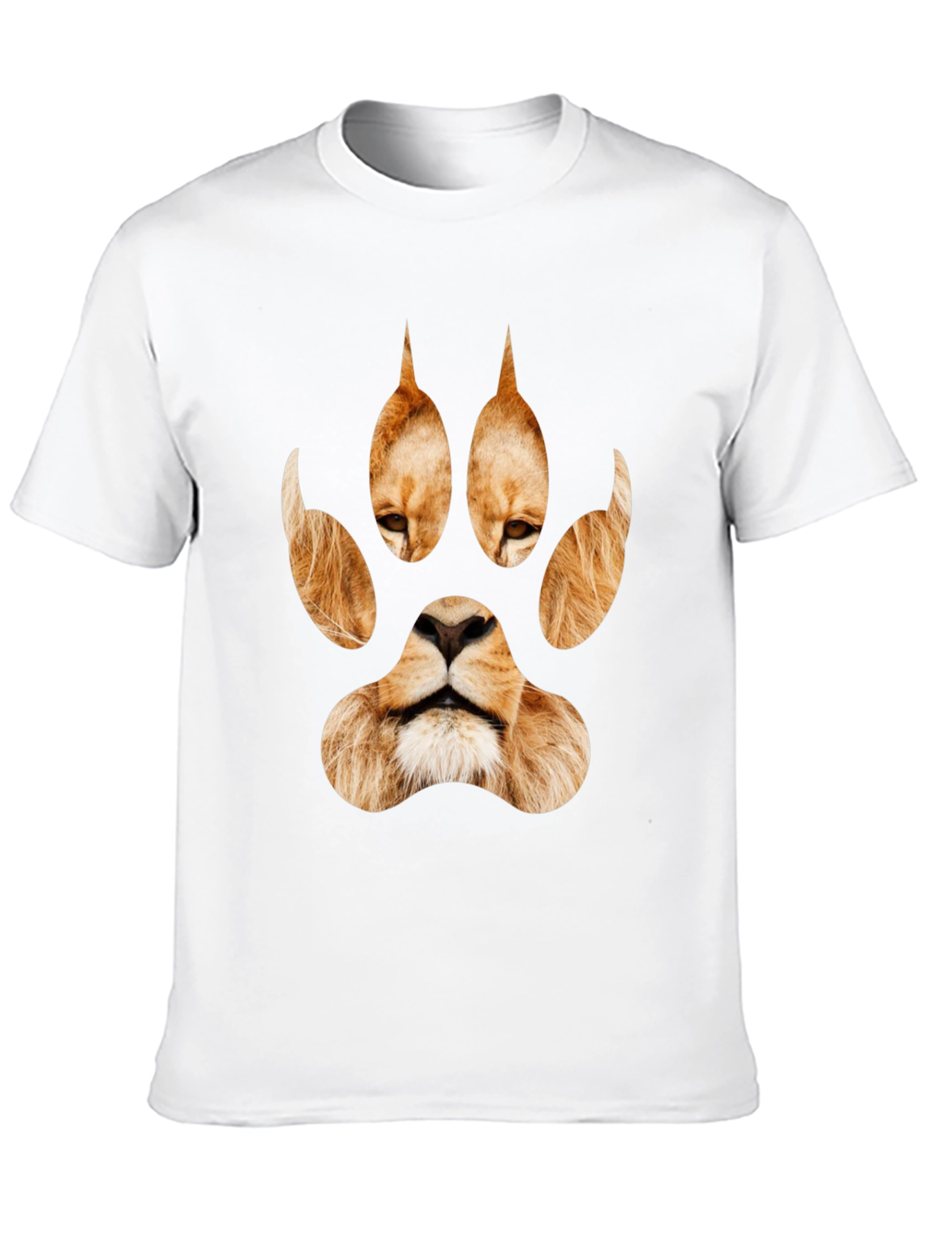 Lion Paw Print Graphic Tee - Black
