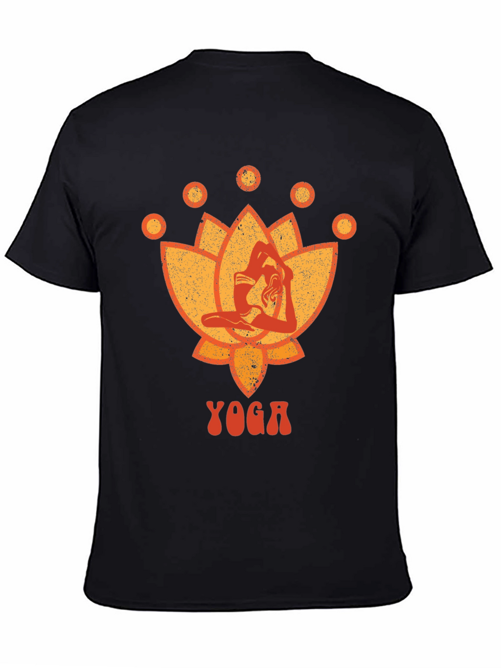 Yoga Lotus Graphic Tee - Black Cotton T-Shirt