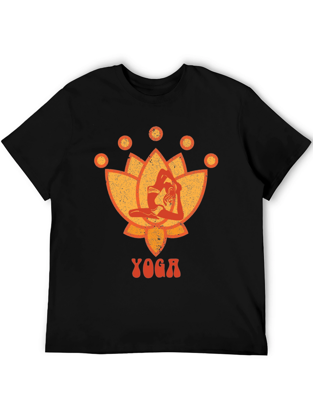 Yoga Lotus Graphic Tee - Black Cotton T-Shirt