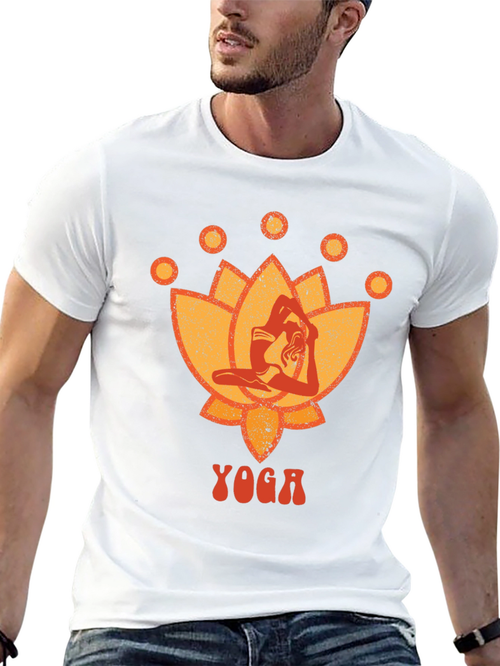 Yoga Lotus Graphic Tee - Black Cotton T-Shirt