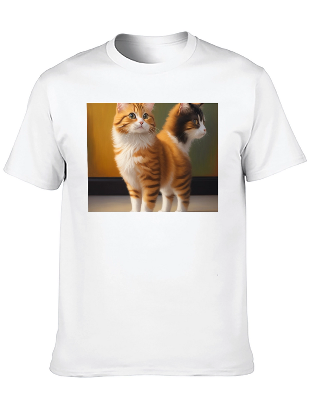 Cute Cat Graphic Black T-Shirt