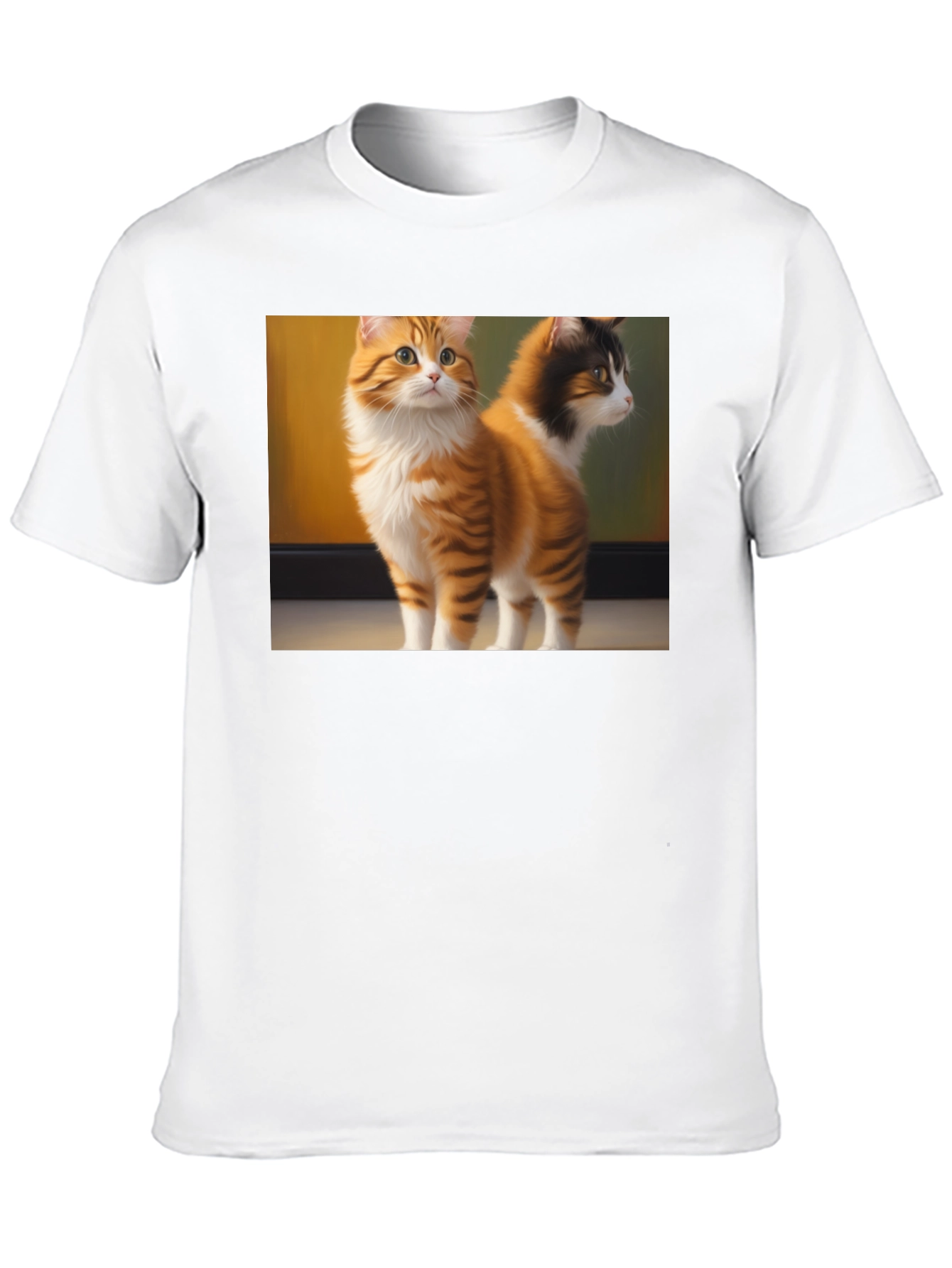 Cute Cat Graphic Black T-Shirt