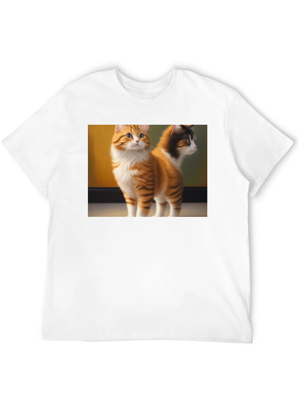 Cute Cat Graphic Black T-Shirt
