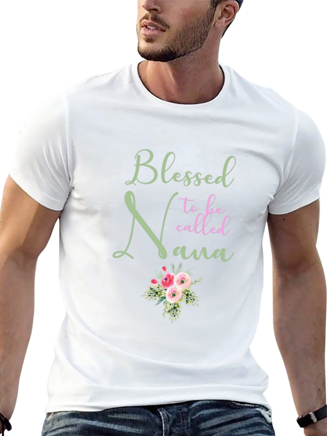Blessed Nana T-Shirt: Floral Design Comfortable Fit