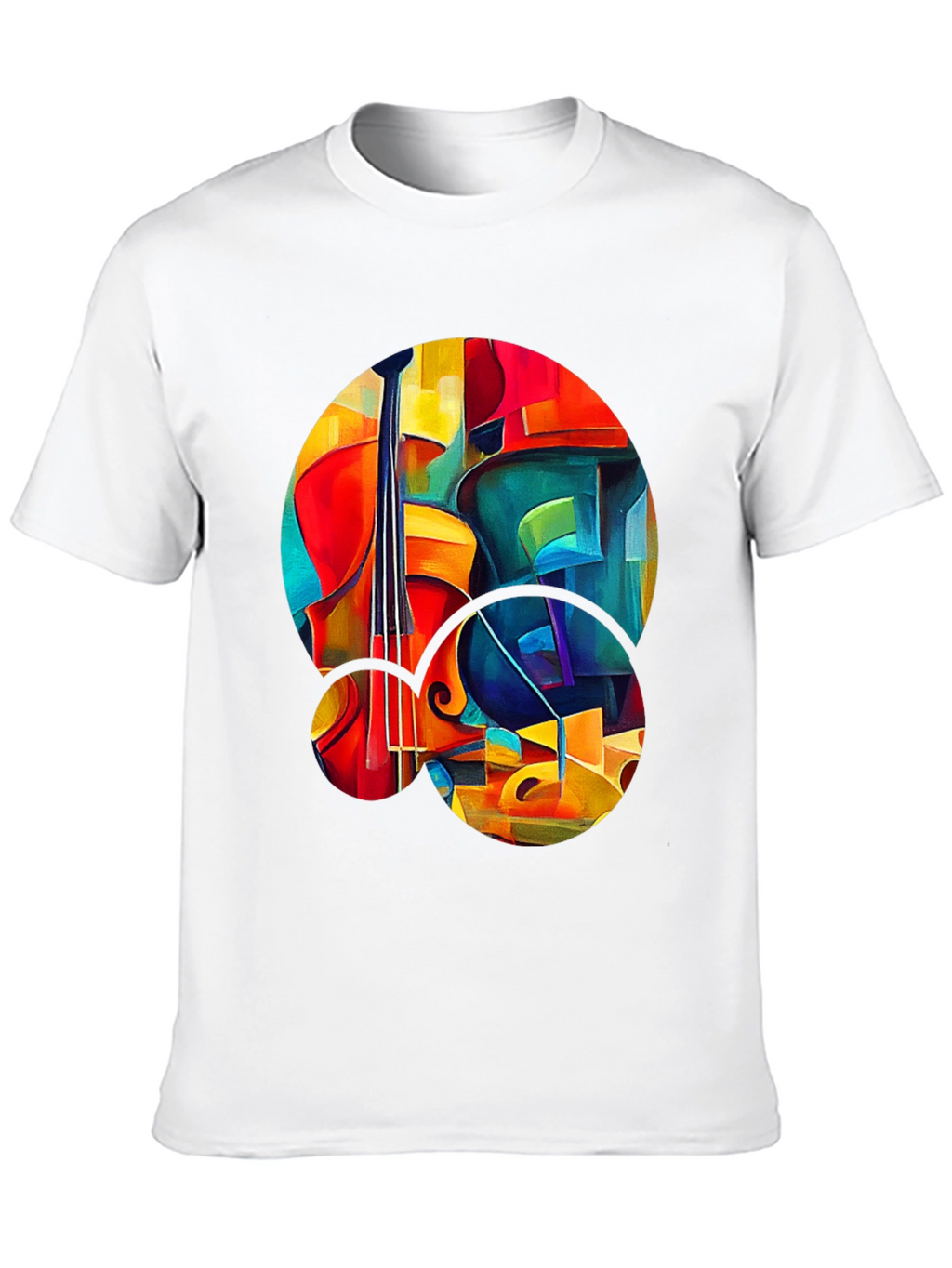 Abstract Cello Graphic Print Black T-Shirt