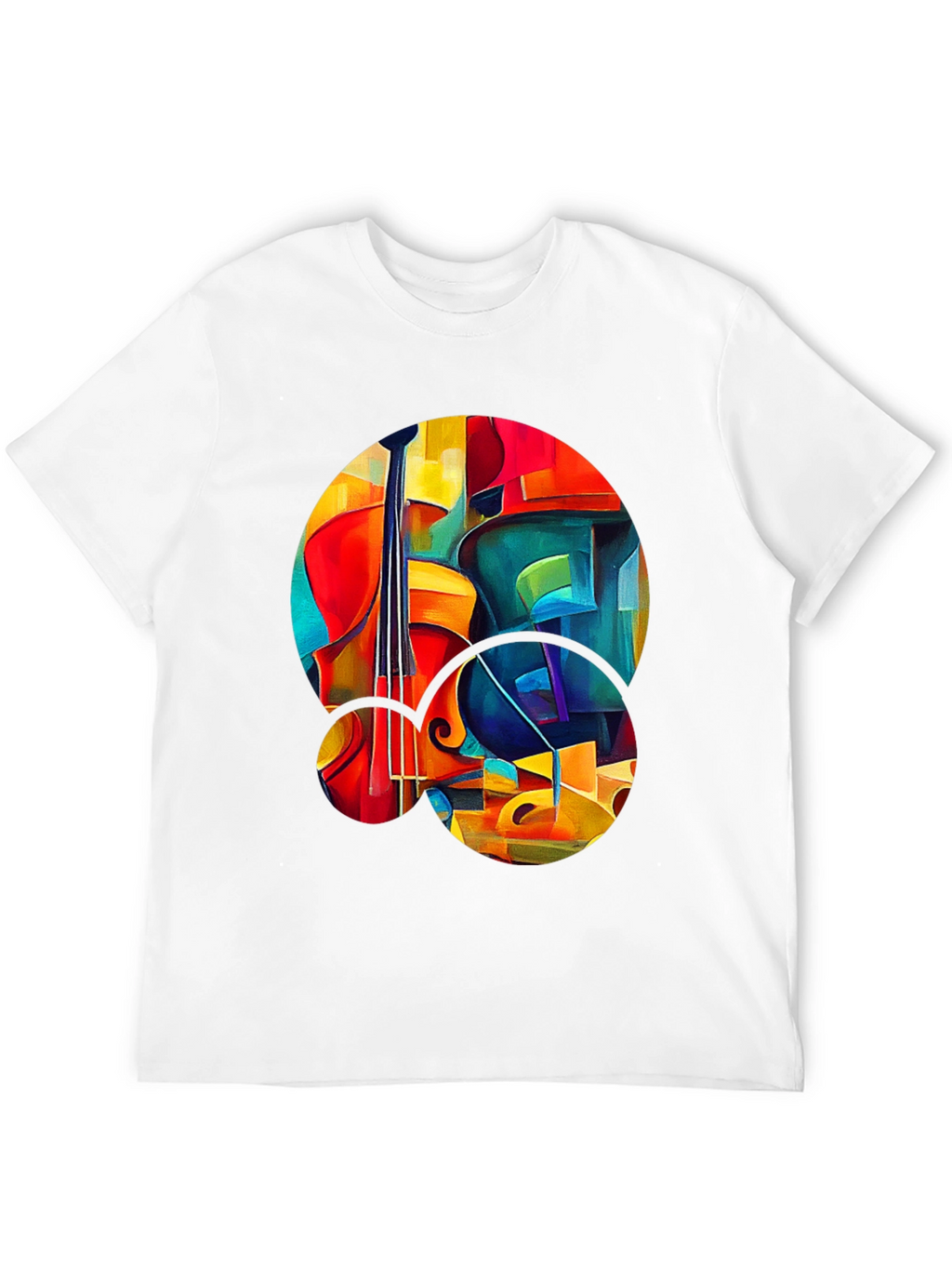 Abstract Cello Graphic Print Black T-Shirt