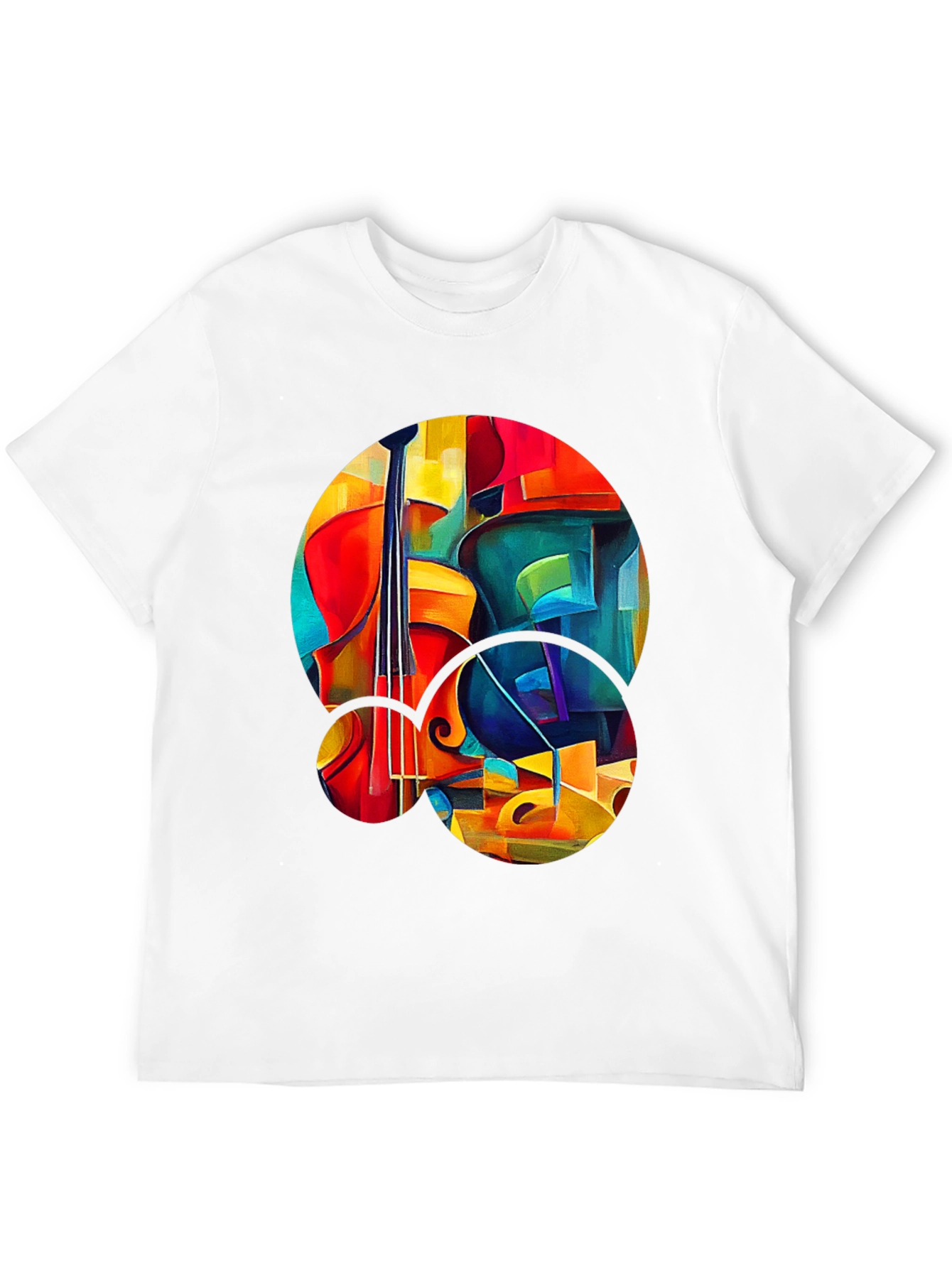 Abstract Cello Graphic Print Black T-Shirt