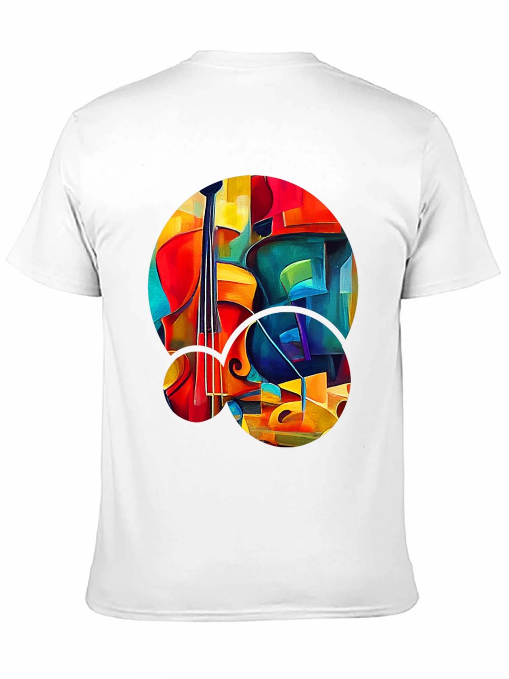 Abstract Cello Graphic Print Black T-Shirt
