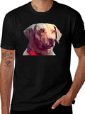 Geometric Dog Graphic Tee - Black T-Shirt
