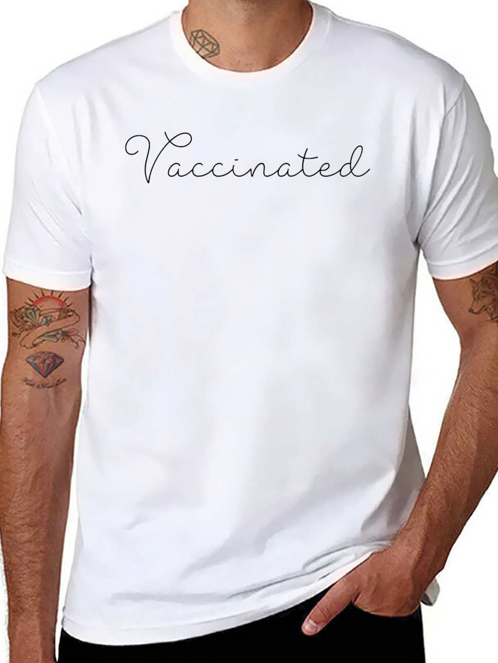 Vaccinated Crew Neck T-Shirt - Black