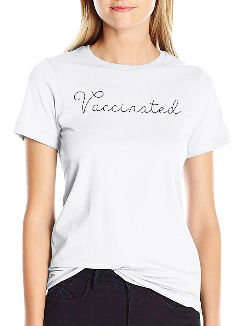Vaccinated Crew Neck T-Shirt - Black