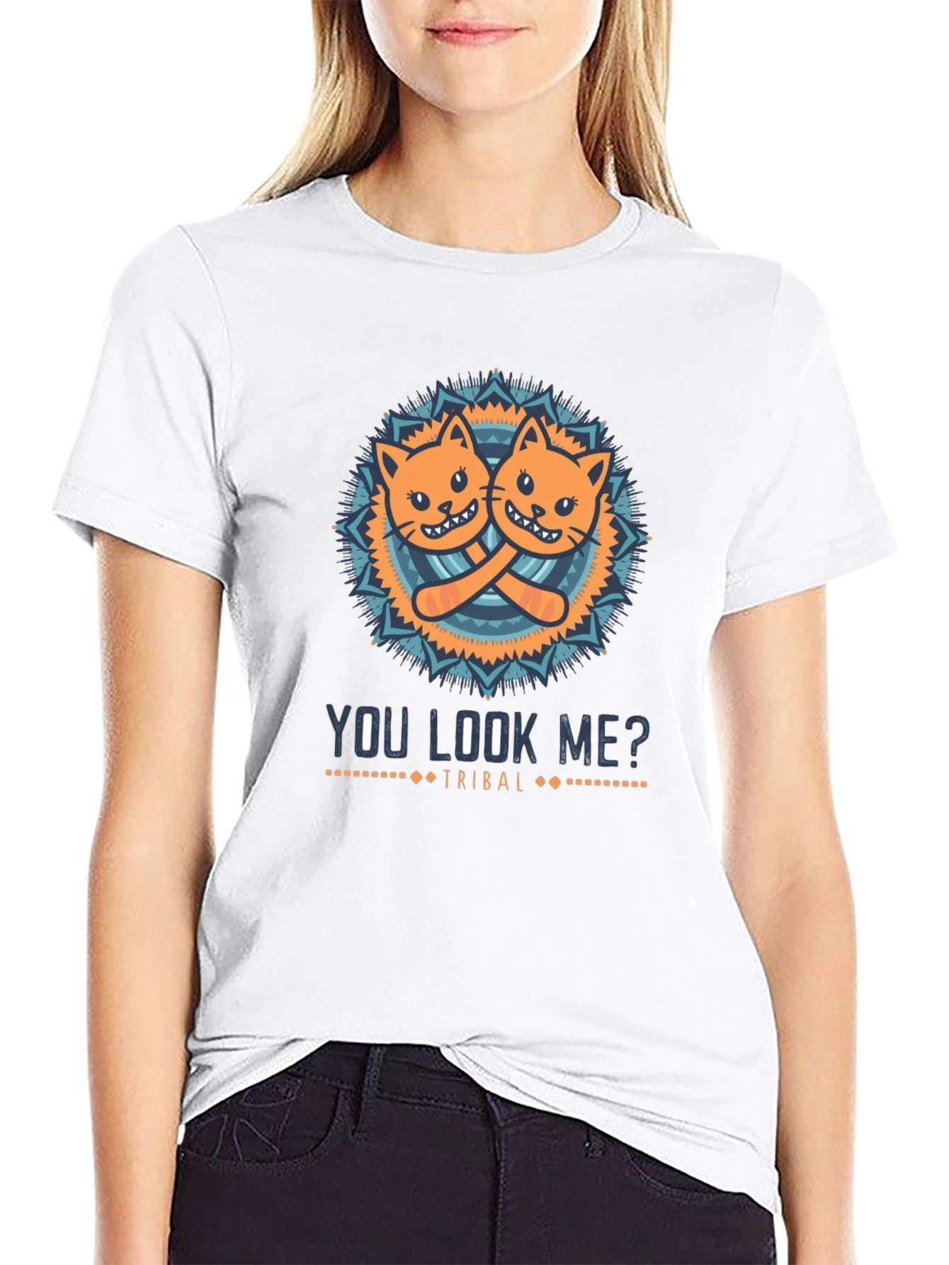 You Look Me? Cats Tribal Graphic T-Shirt