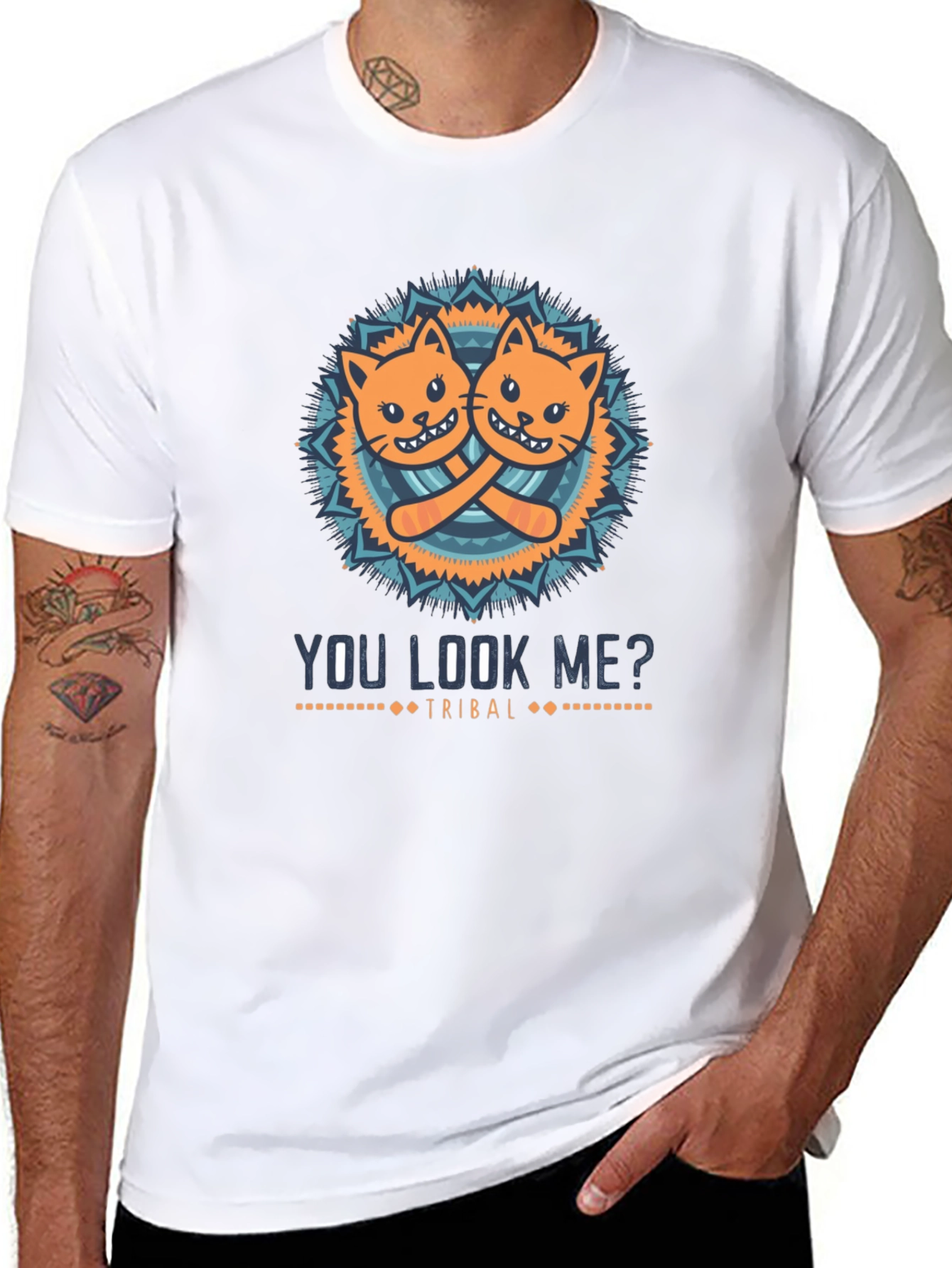 You Look Me? Cats Tribal Graphic T-Shirt