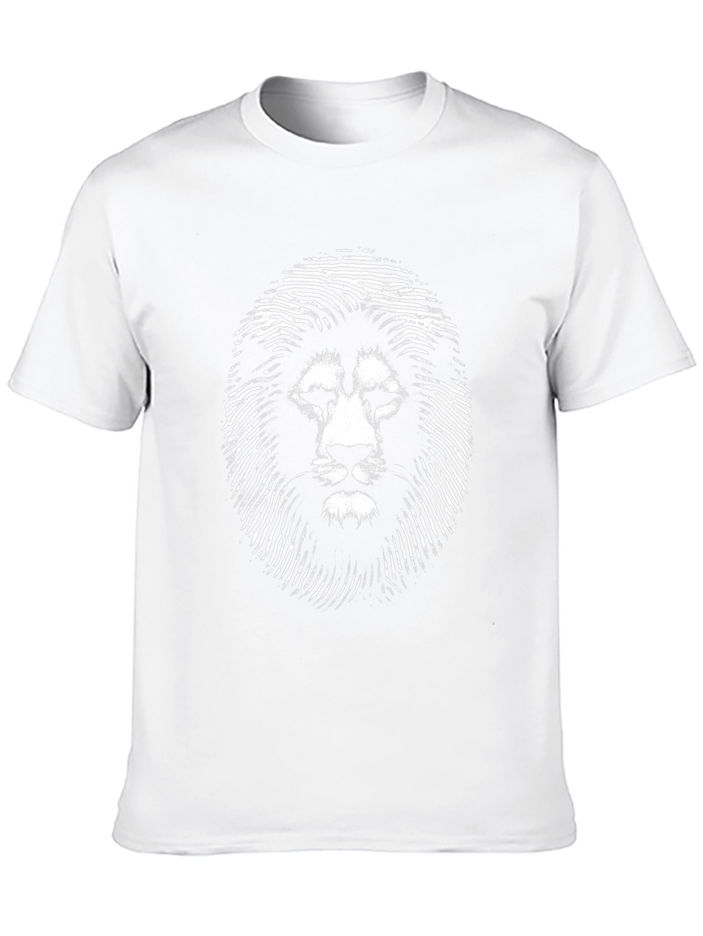 Lion Graphic Tee - Modern Fingerprint Style