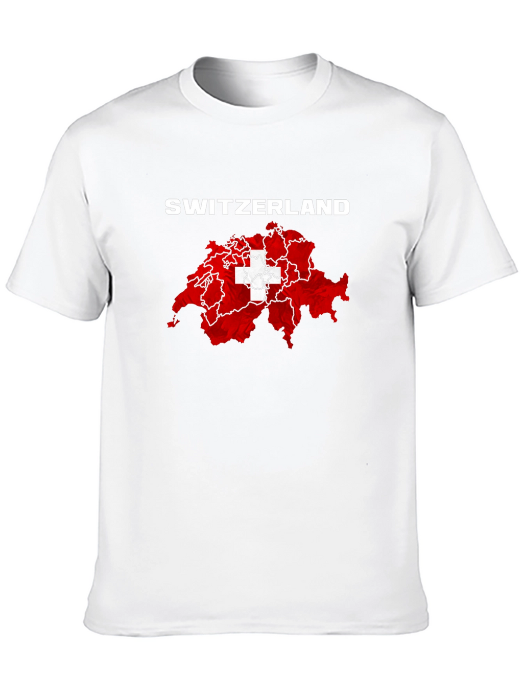 Switzerland Flag Map T-Shirt - Black