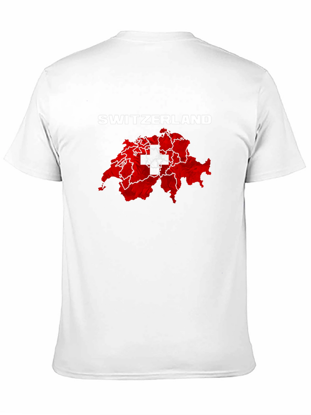 Switzerland Flag Map T-Shirt - Black