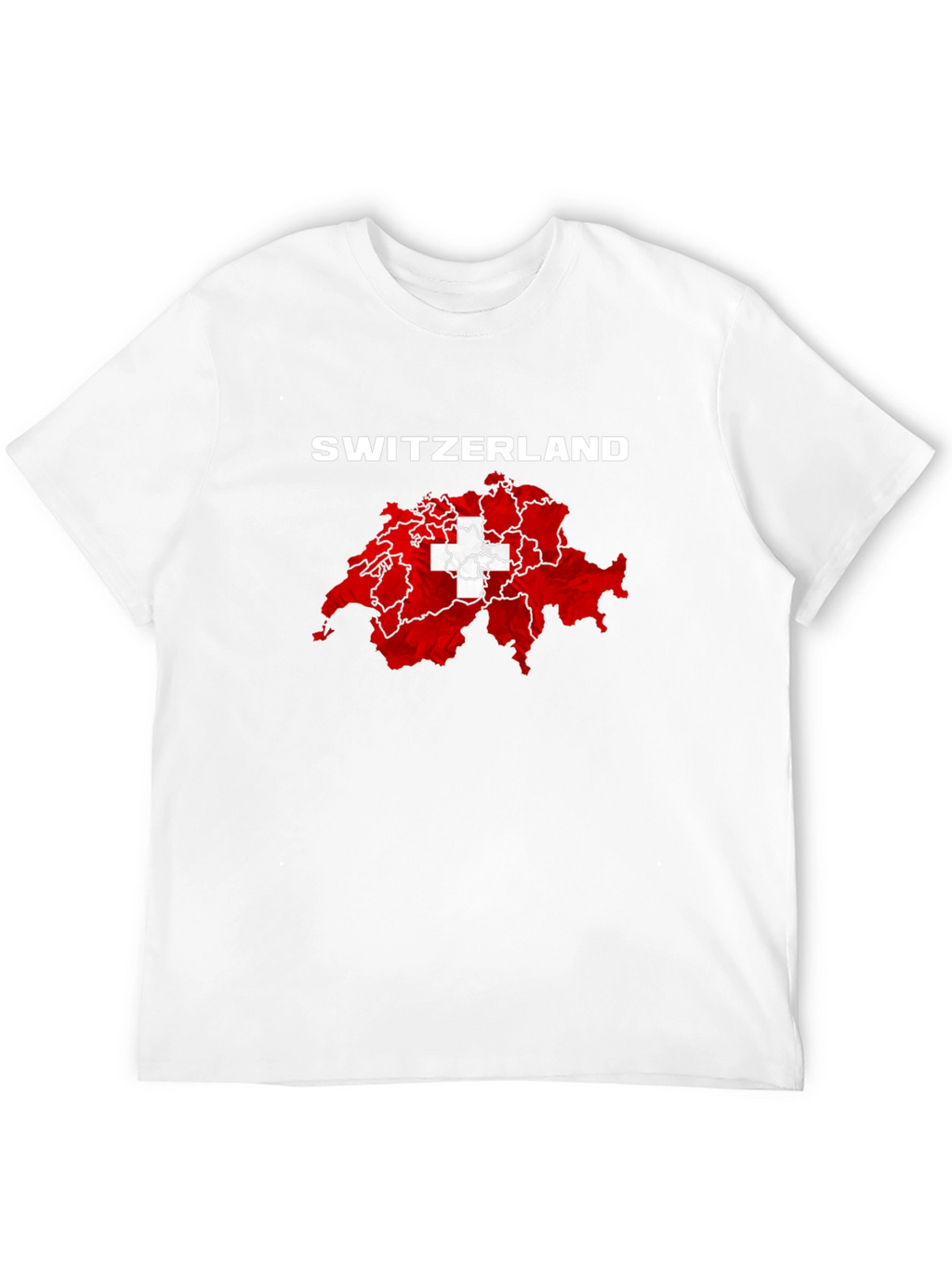 Switzerland Flag Map T-Shirt - Black