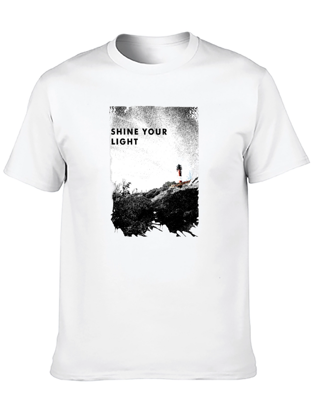 Shine Your Light Graphic Tee - Black Cotton T-Shirt