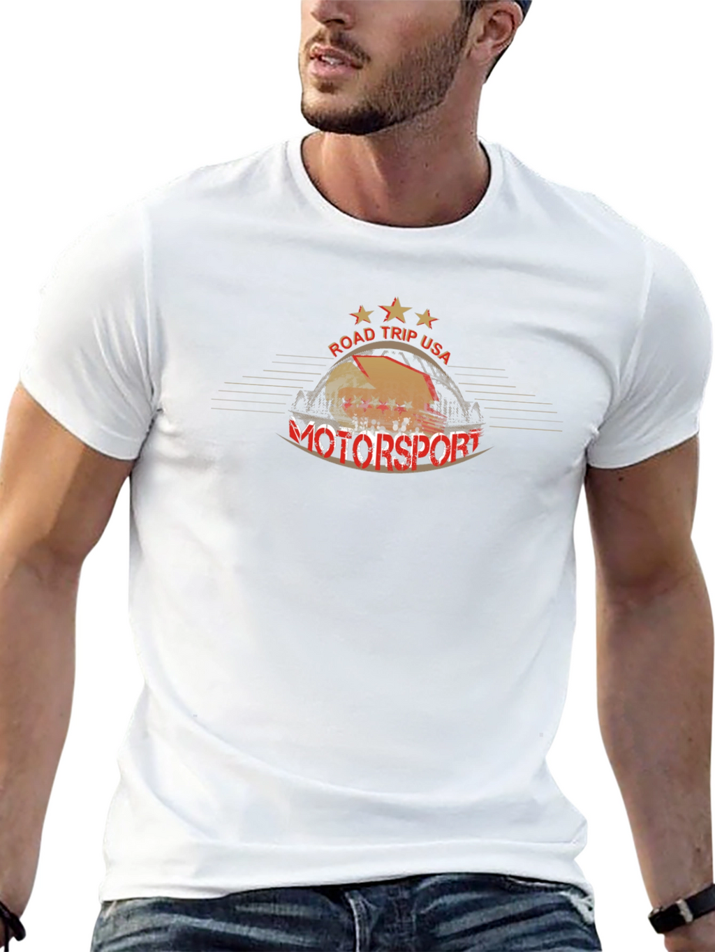 Road Trip USA Motorsport Black Graphic Tee