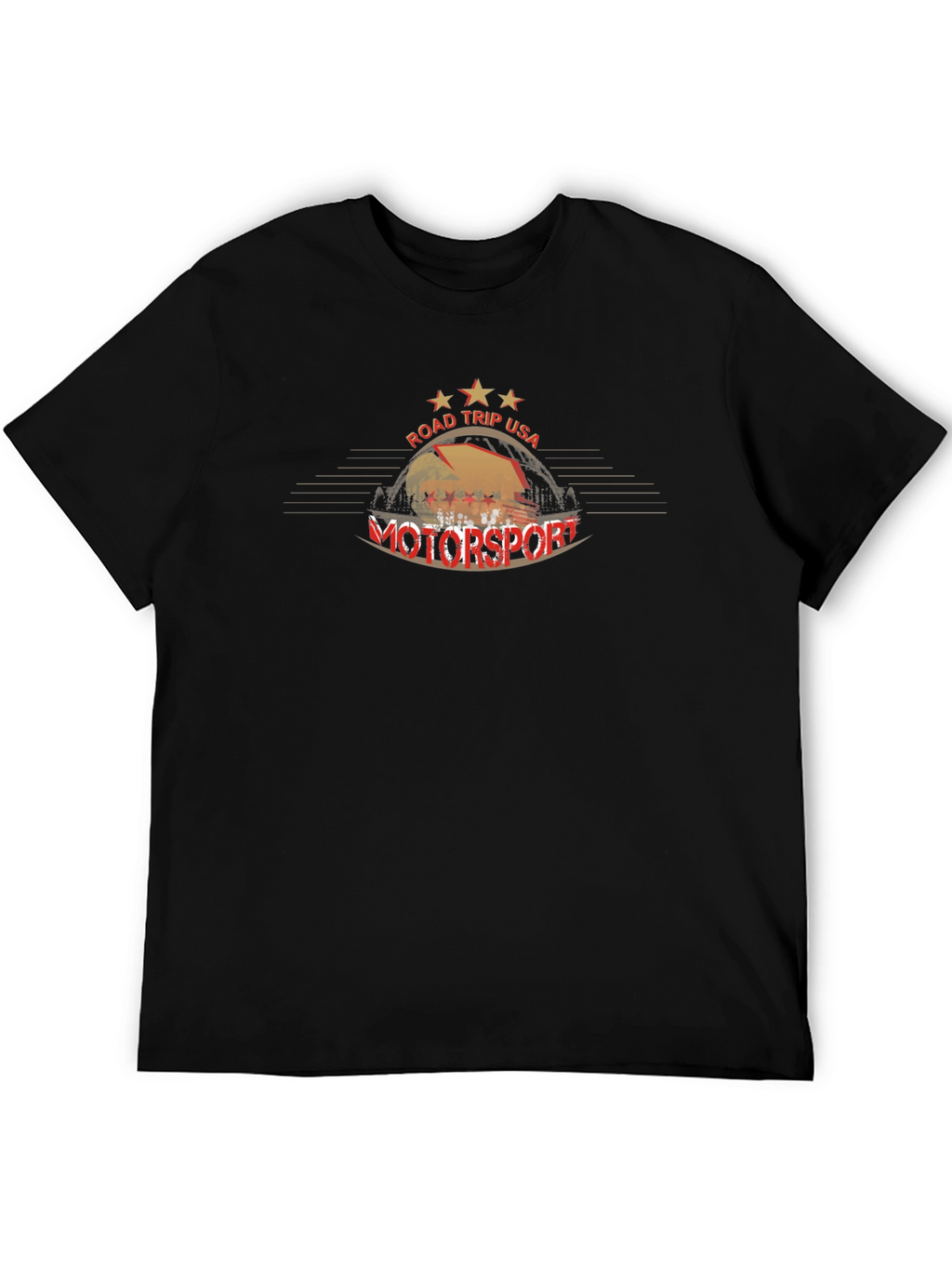 Road Trip USA Motorsport Black Graphic Tee