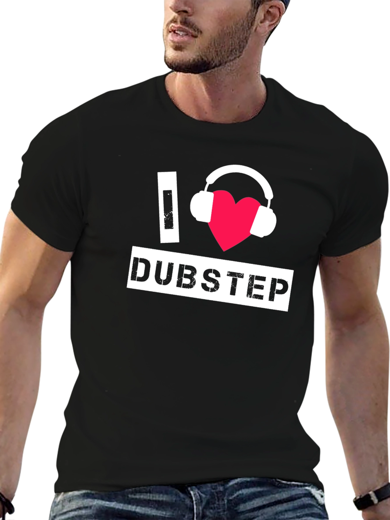 I Love Dubstep Black T-Shirt Music Fan Apparel