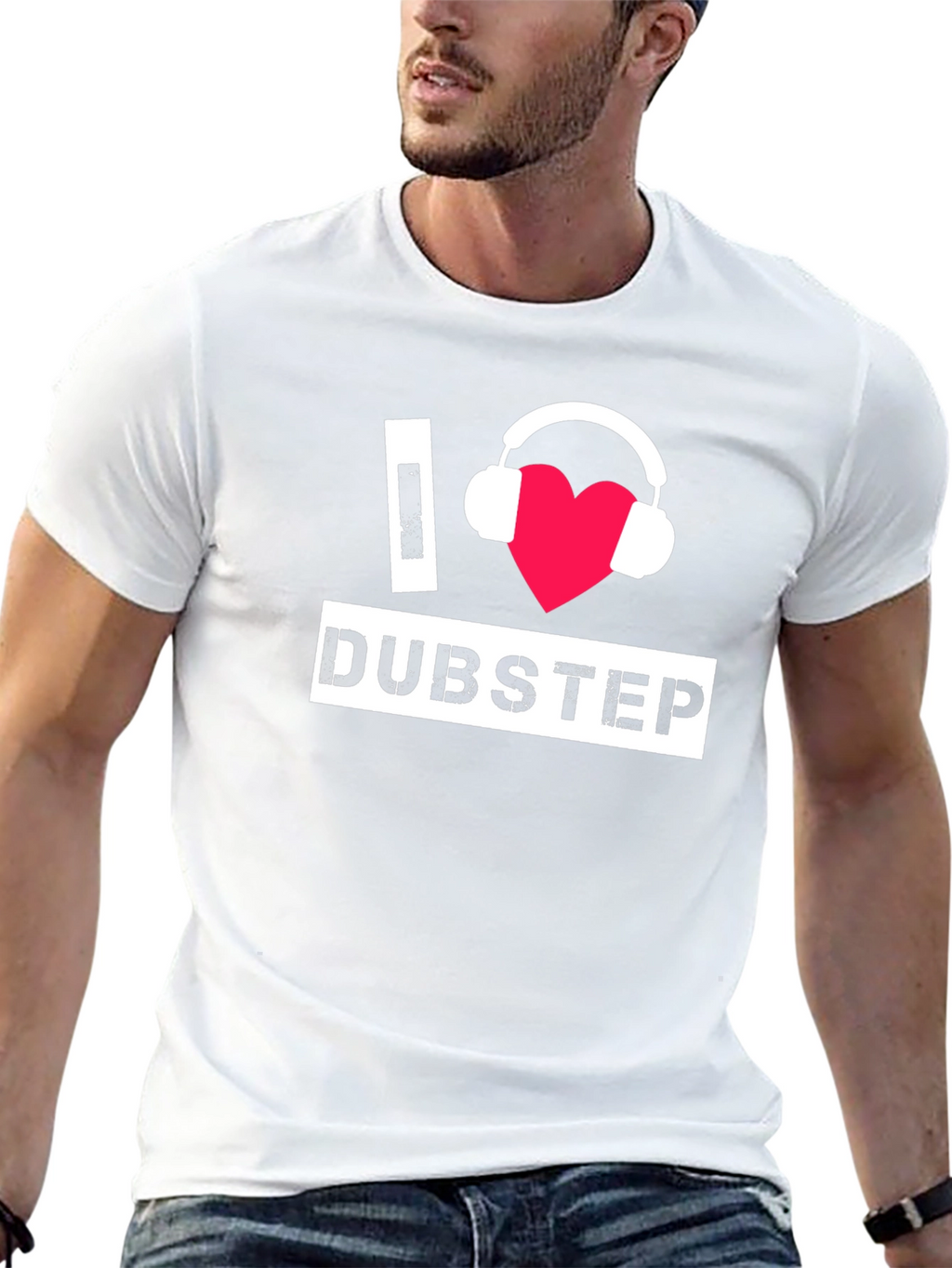 I Love Dubstep Black T-Shirt Music Fan Apparel