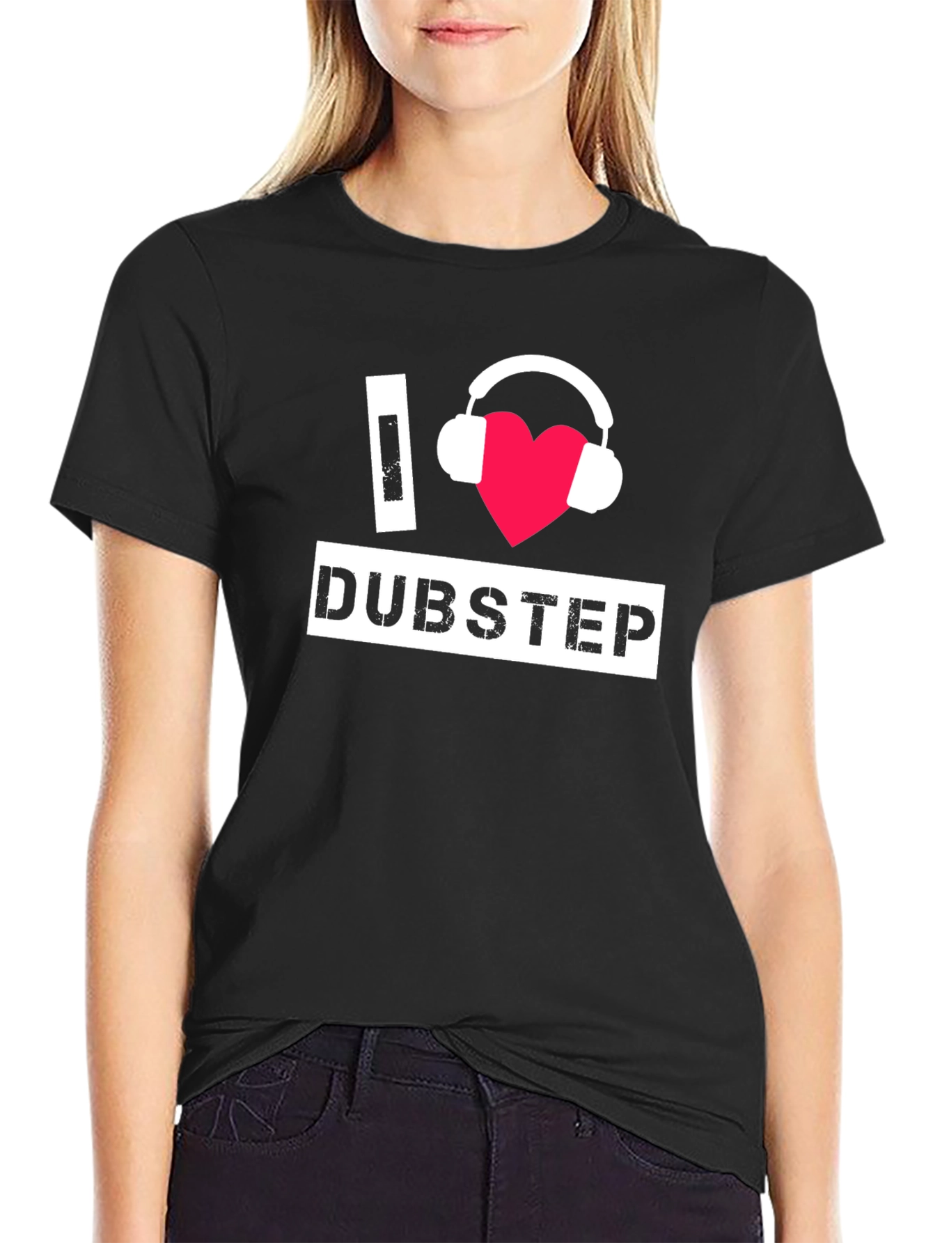I Love Dubstep Black T-Shirt Music Fan Apparel