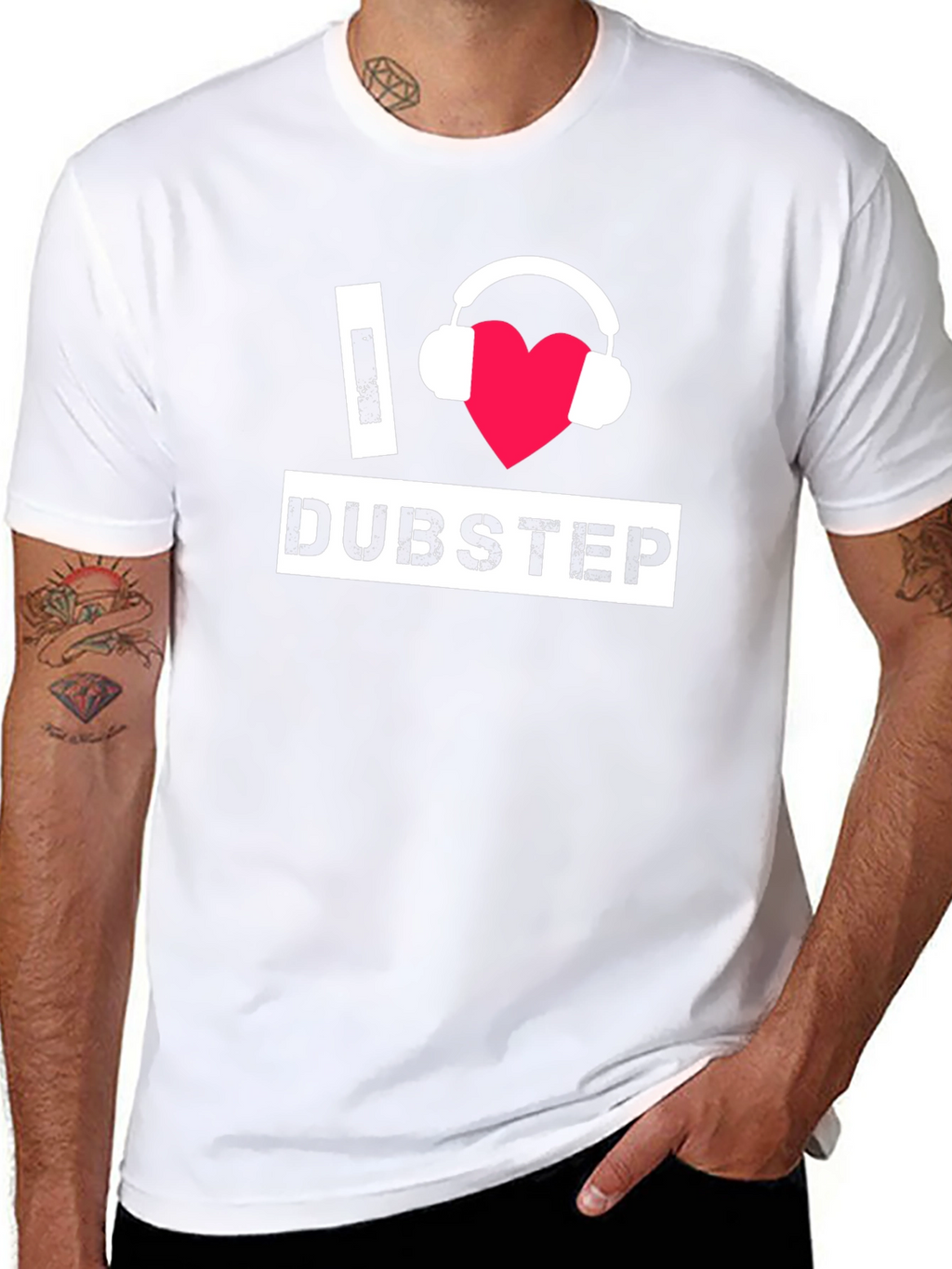 I Love Dubstep Black T-Shirt Music Fan Apparel