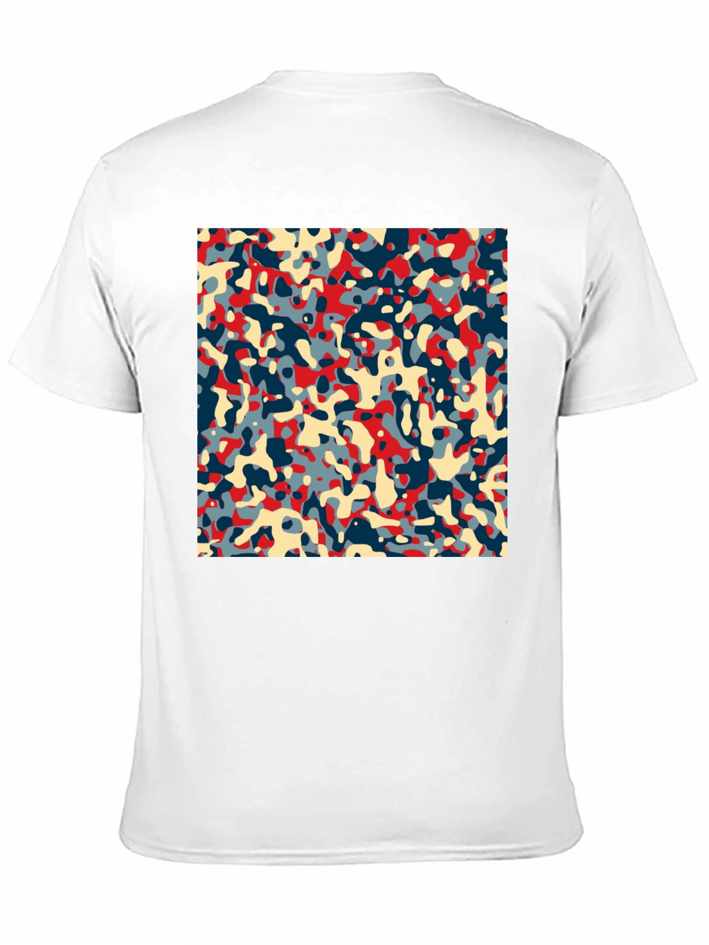 Abstract Camo Print Black Crew Neck Tee