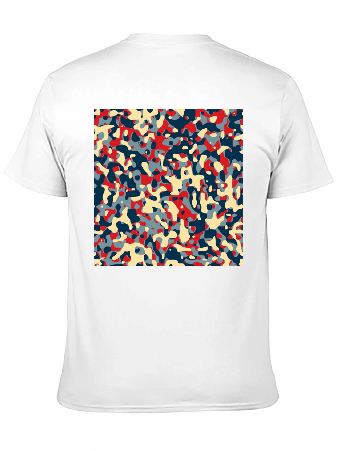 Abstract Camo Print Black Crew Neck Tee