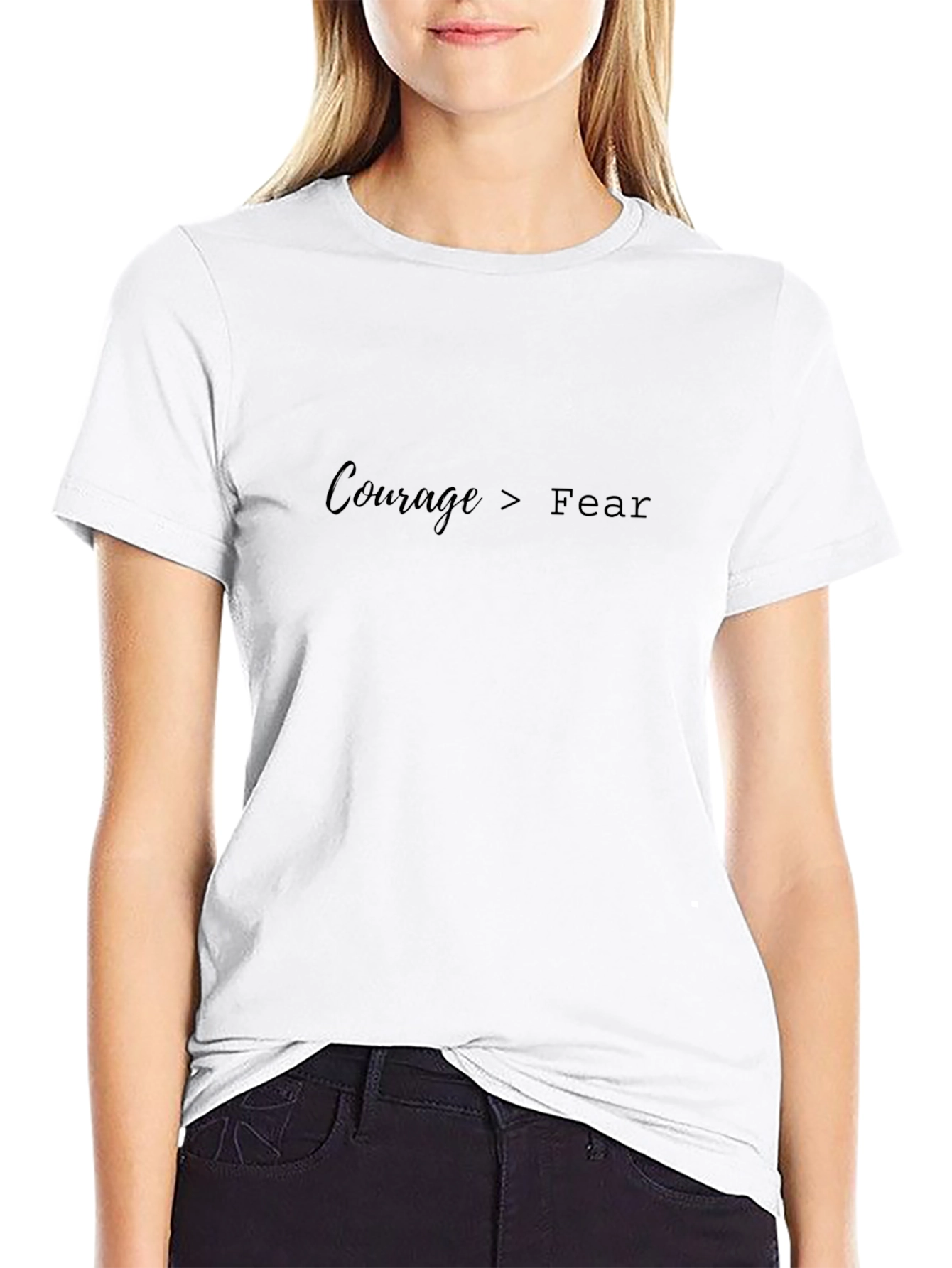 Courage Over Fear Black Graphic Tee