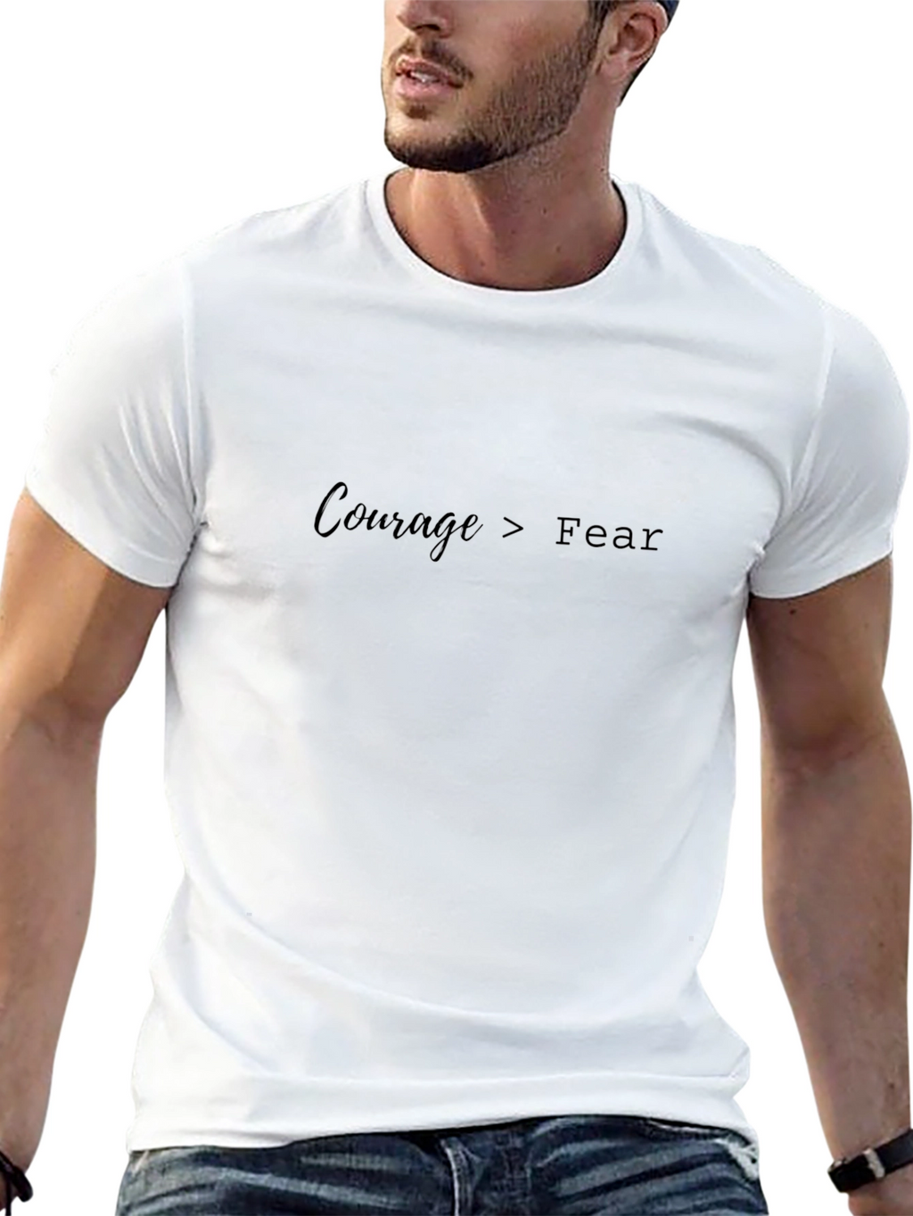 Courage Over Fear Black Graphic Tee