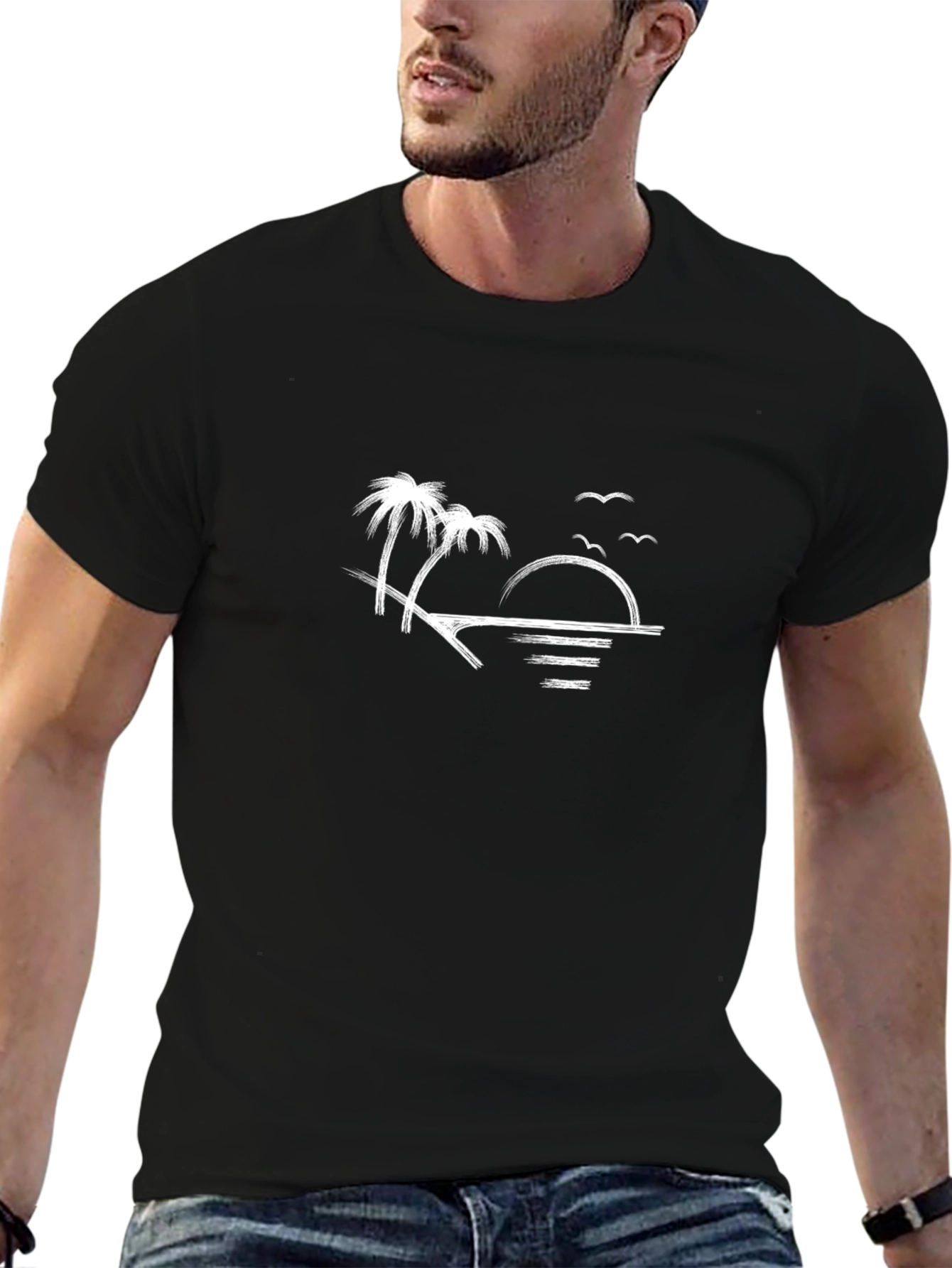 Sunset Palm Tree Graphic Tee