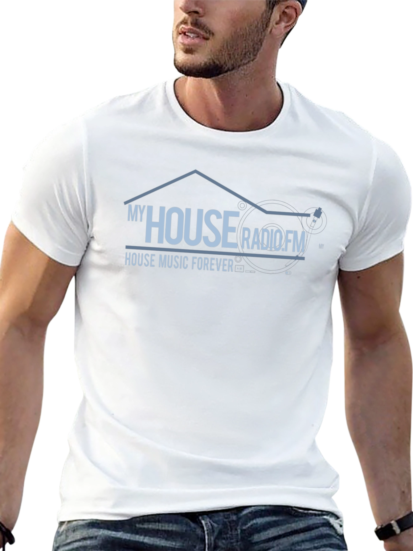 My House Radio.FM Black Graphic T-Shirt