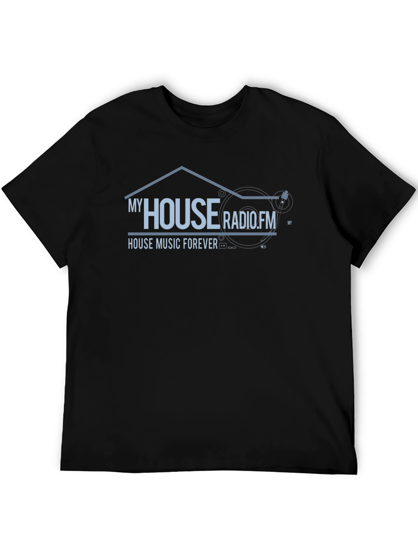 My House Radio.FM Black Graphic T-Shirt