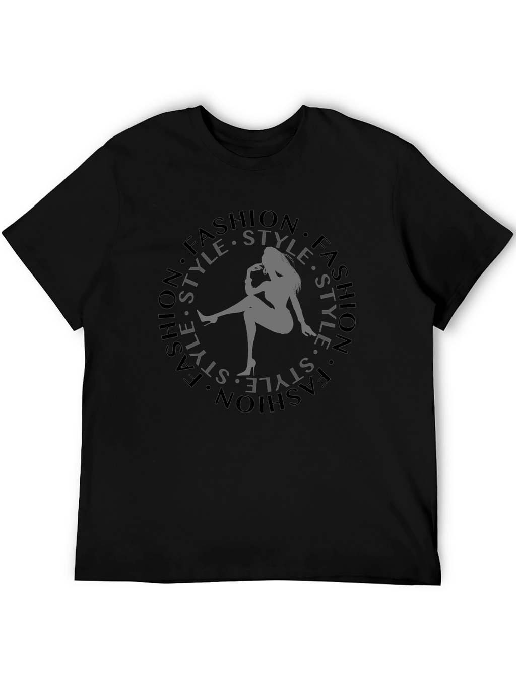 Fashion Style Graphic Tee - Trendy Black T-Shirt