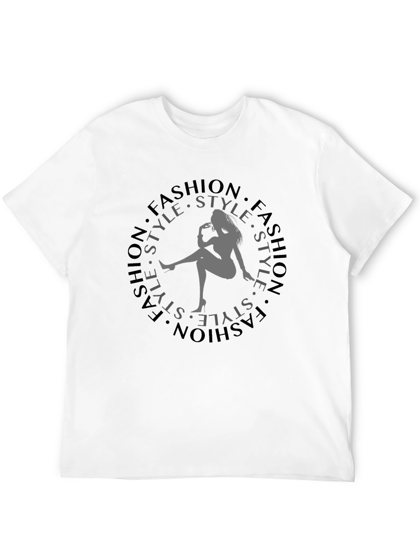 Fashion Style Graphic Tee - Trendy Black T-Shirt