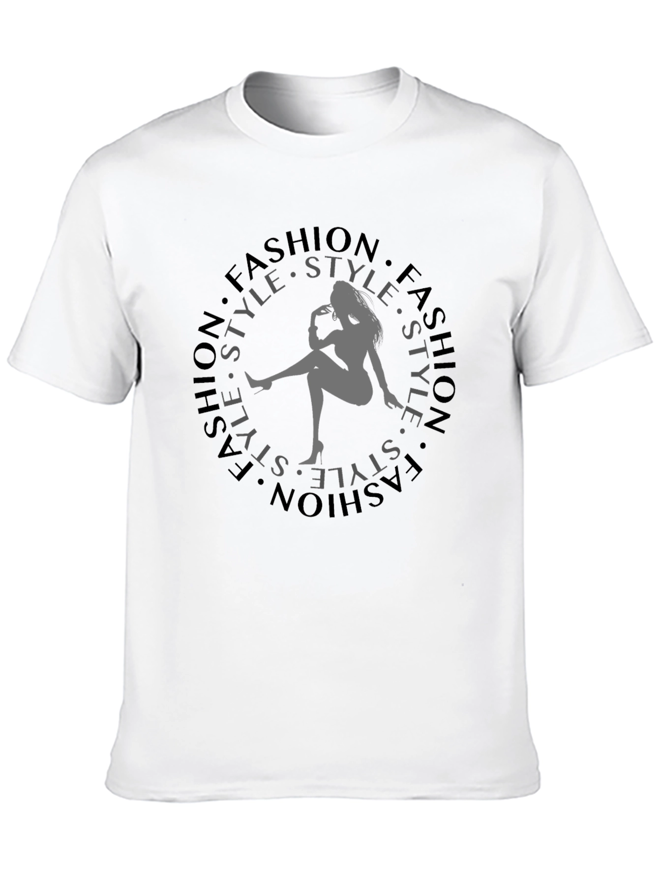 Fashion Style Graphic Tee - Trendy Black T-Shirt