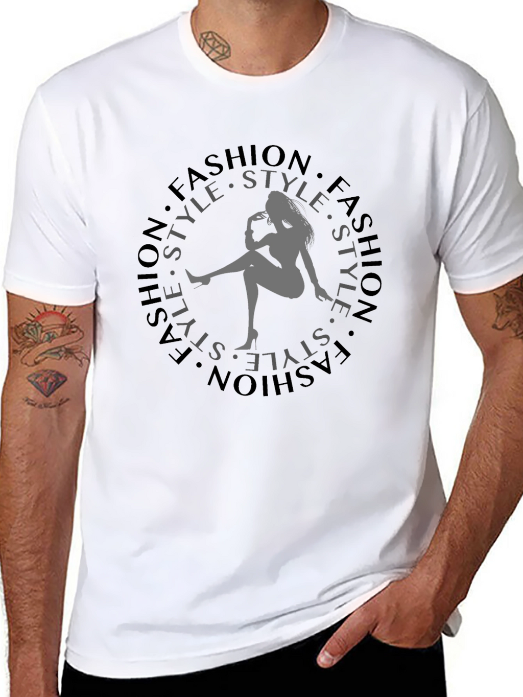 Fashion Style Graphic Tee - Trendy Black T-Shirt