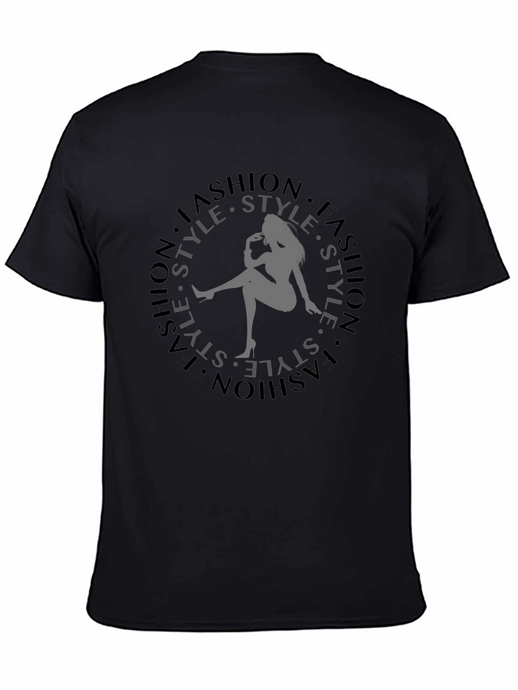 Fashion Style Graphic Tee - Trendy Black T-Shirt