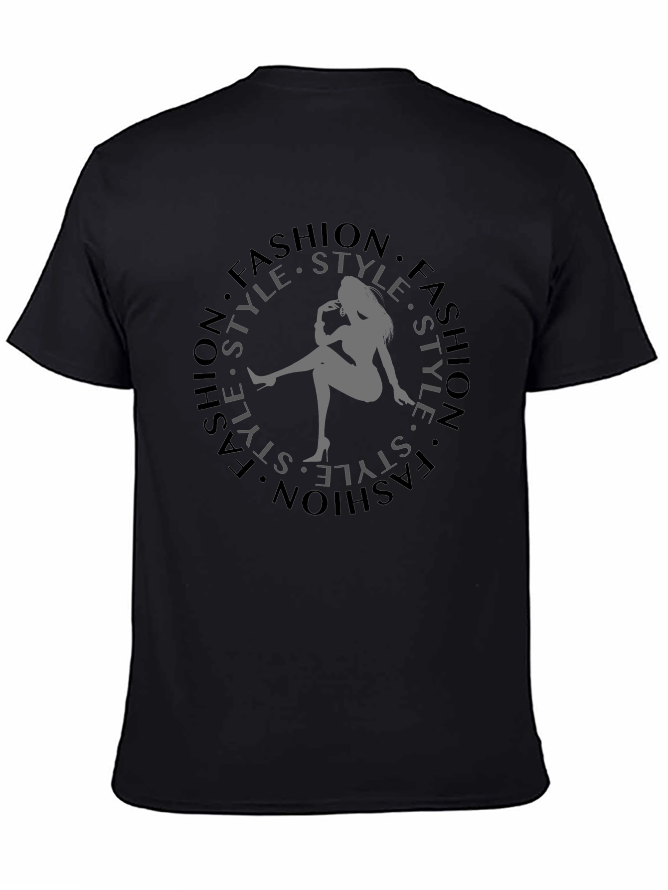 Fashion Style Graphic Tee - Trendy Black T-Shirt