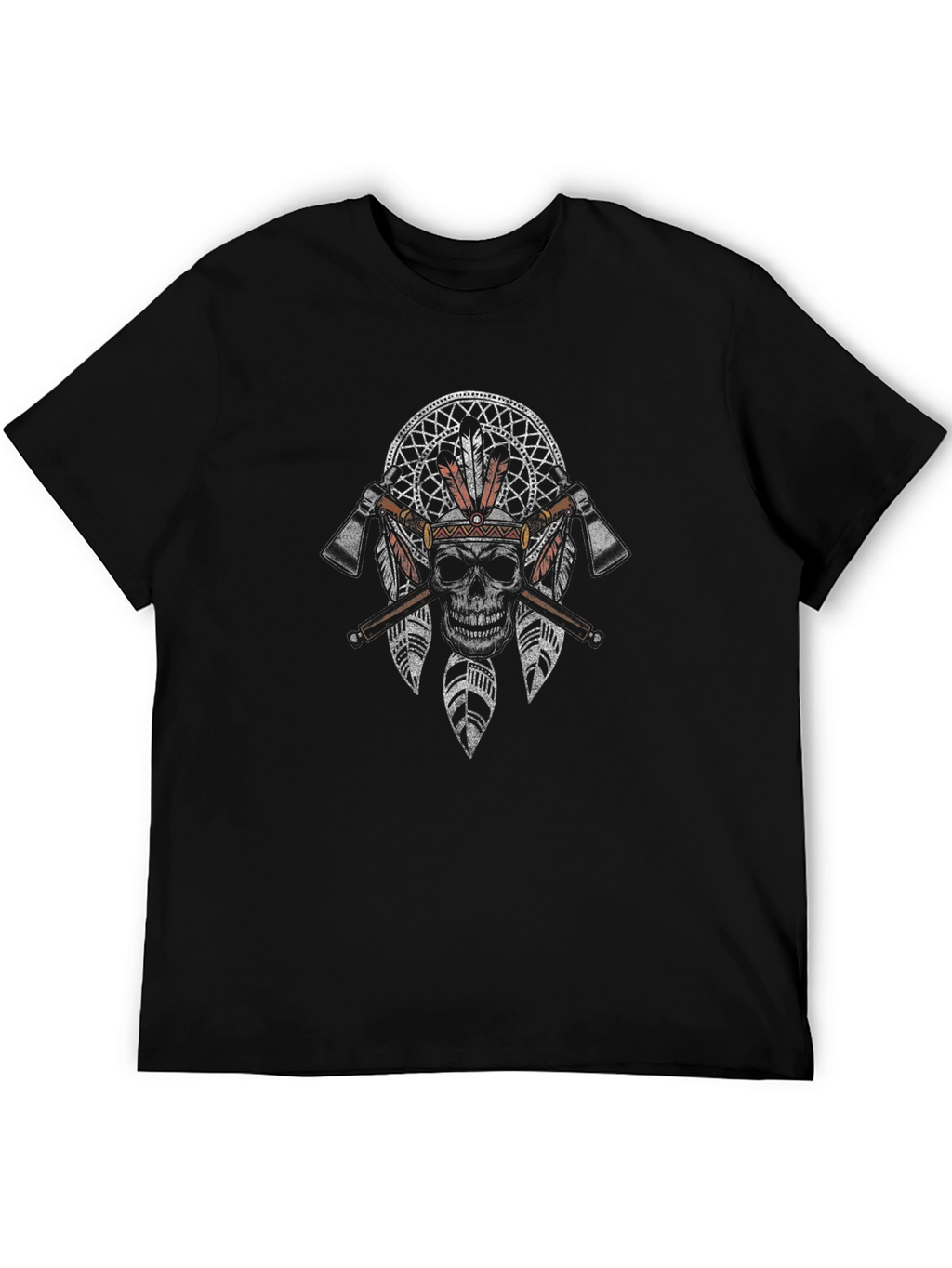 Native American Skull Graphic T-Shirt
