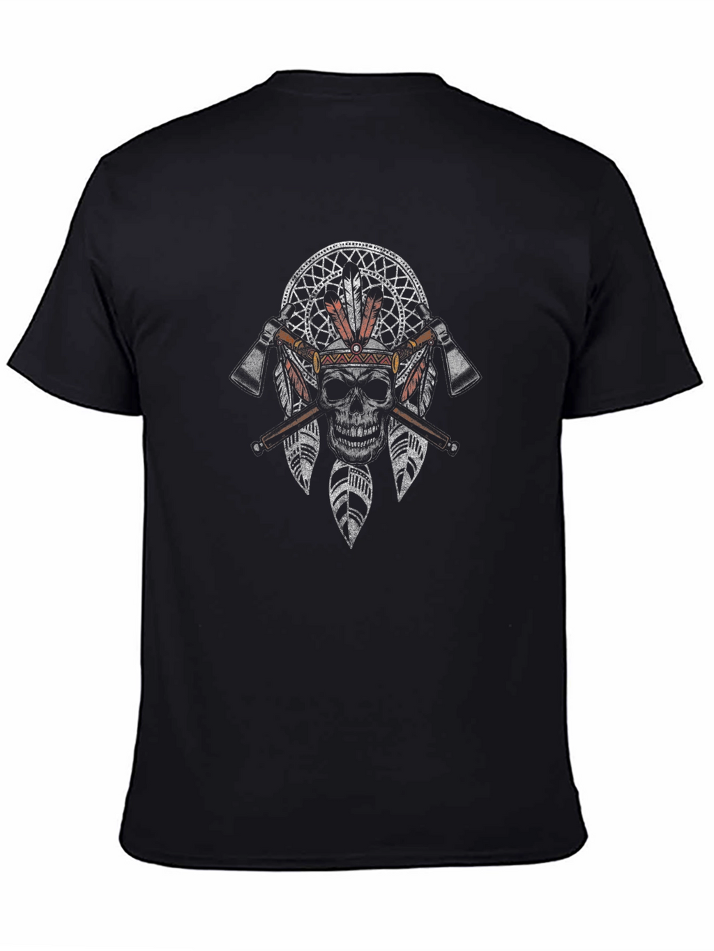 Native American Skull Graphic T-Shirt
