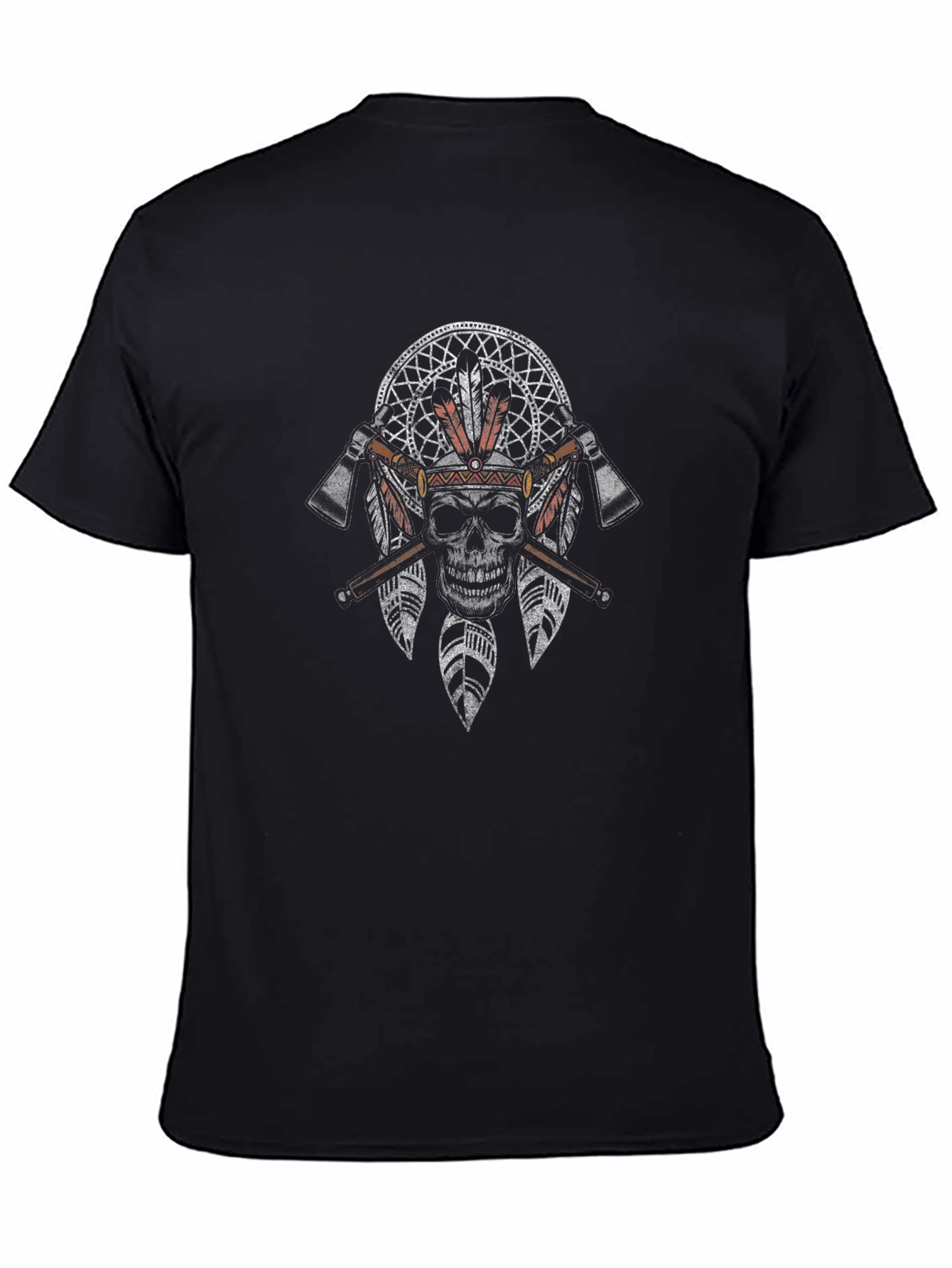 Native American Skull Graphic T-Shirt