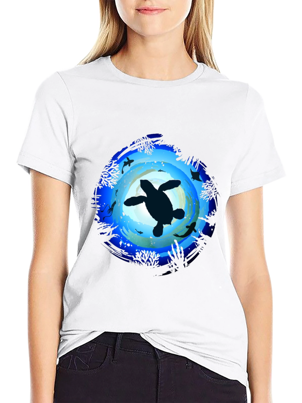 Ocean Turtle Graphic Tee - Mens Black T-Shirt