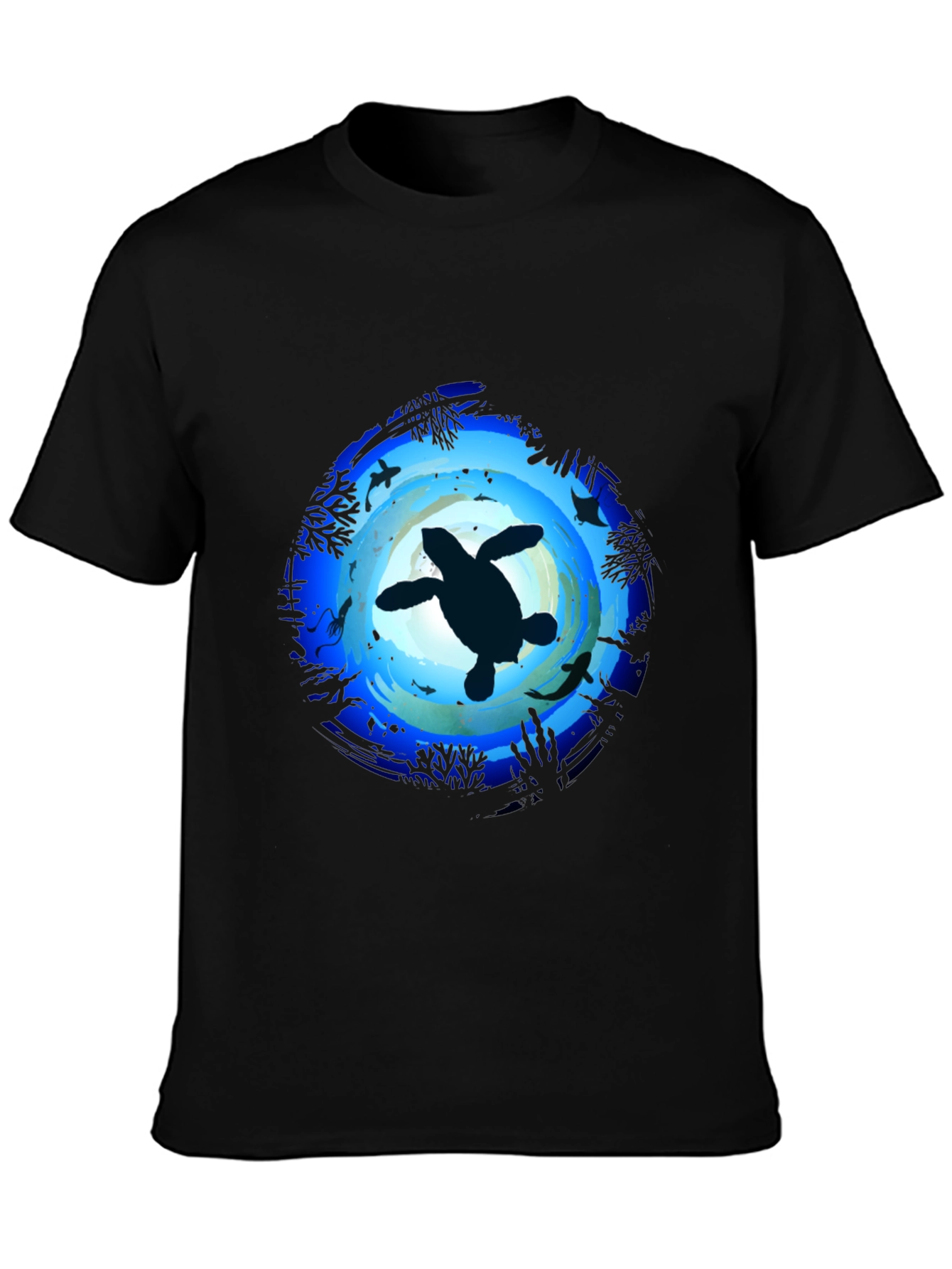 Ocean Turtle Graphic Tee - Mens Black T-Shirt