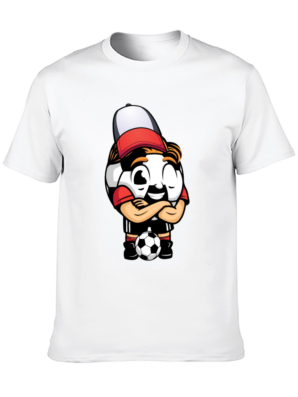 Soccer Ball Cartoon T-Shirt - Cool Graphic Tee