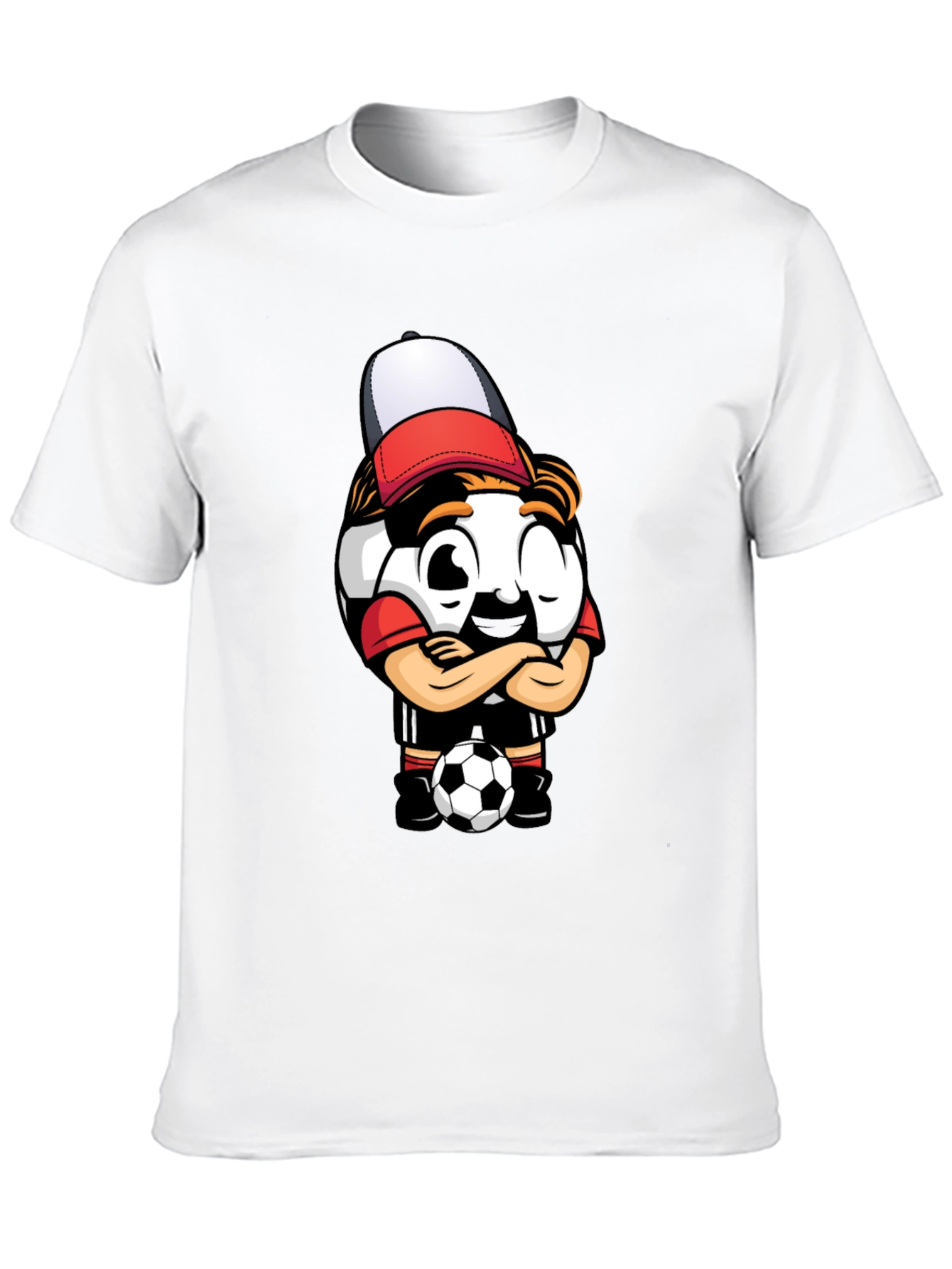 Soccer Ball Cartoon T-Shirt - Cool Graphic Tee