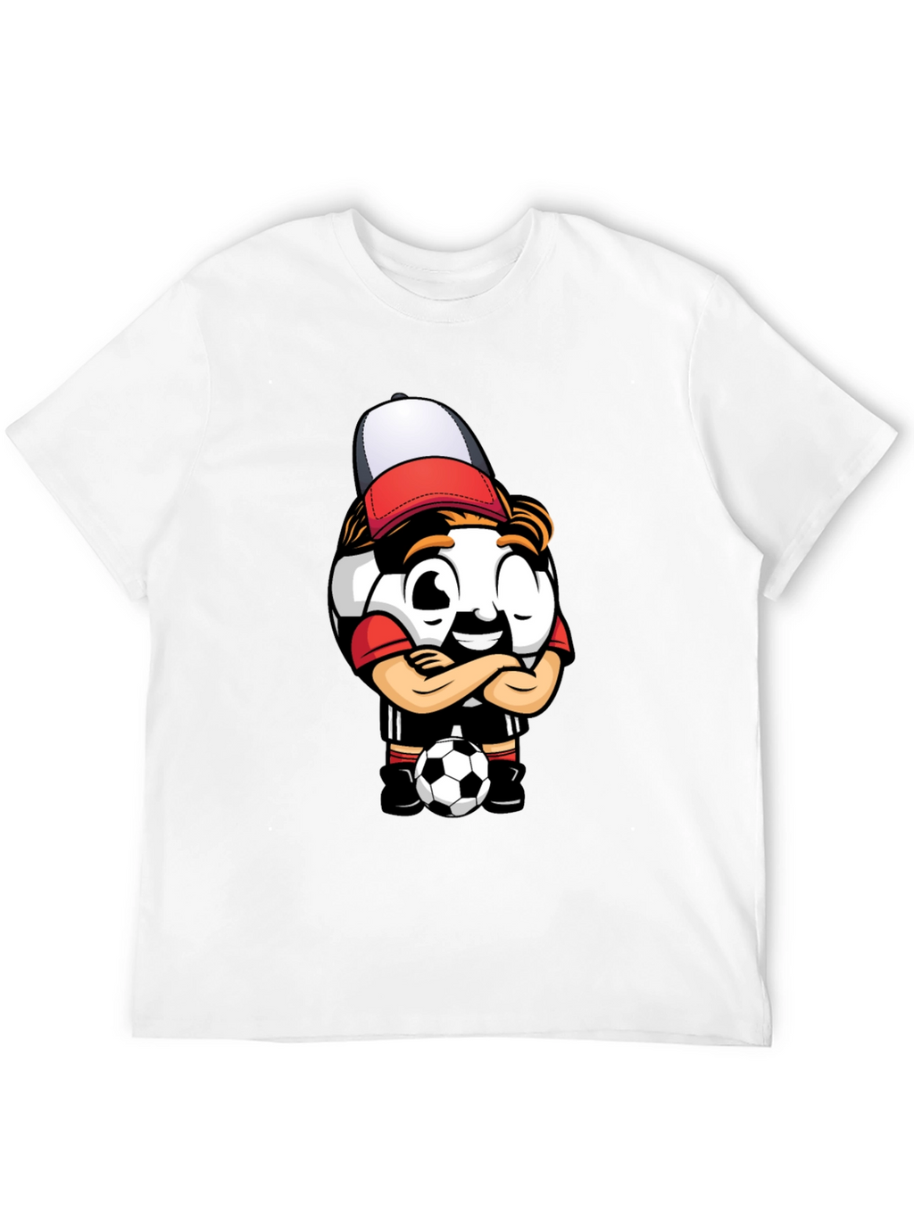 Soccer Ball Cartoon T-Shirt - Cool Graphic Tee